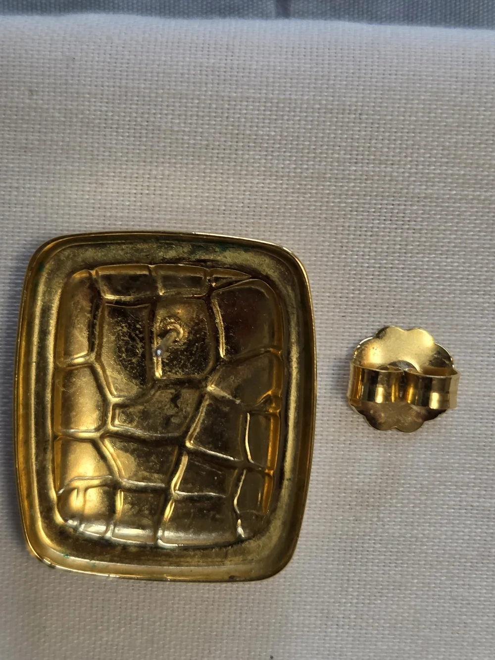Unsigned Napier Gold-Tone Textured Rectangle Post Earrings
